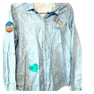 Women’s jean shirt with patches